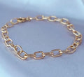 Pulsera Eslabones Rectángulos Delgados Ovalados Oro Dorado Talla 1905