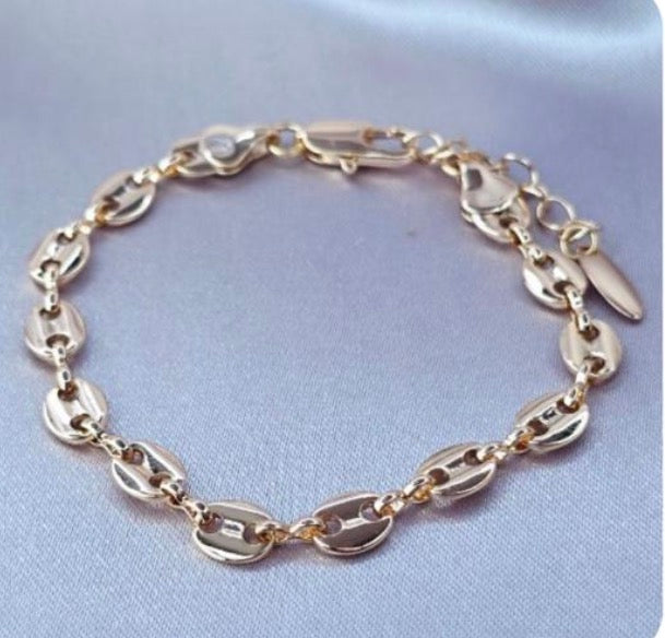 Pulsera Tejido Gucci Lisa Gruesa Oro Dorado Talla 2008