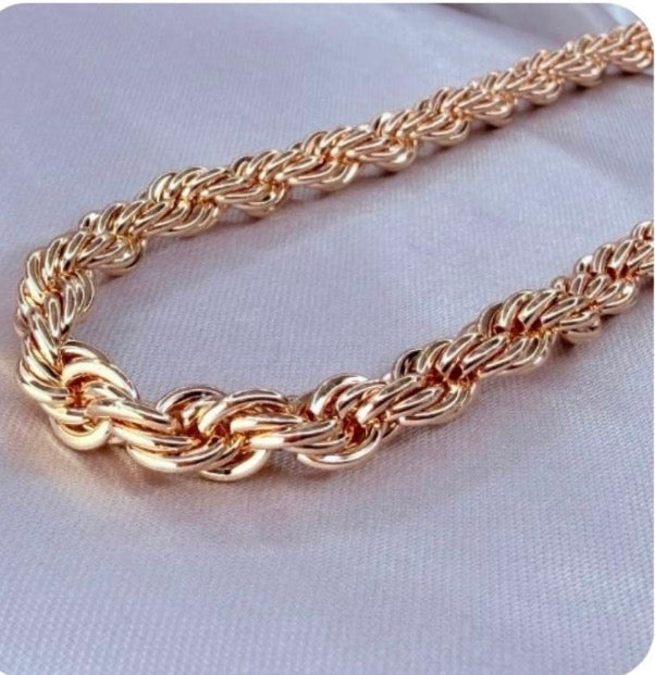 Cadena Tejido Cordón Salomónico o Torzal Oro Dorado 5506
