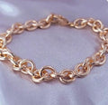 Pulsera Eslabones Ovalados Texturizados Cuerda Oro Dorado Talla 2010